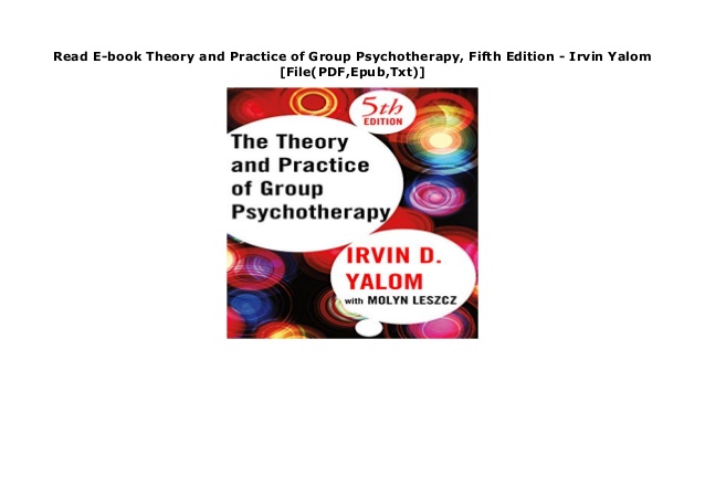 Irvin Yalom Group Therapy Pdf